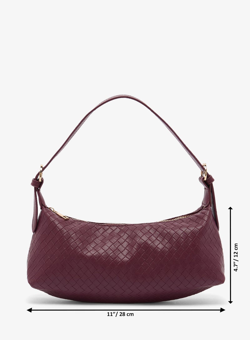 جلاموروس حقيبة كتف منسوجة بلون عنابي - Image 5